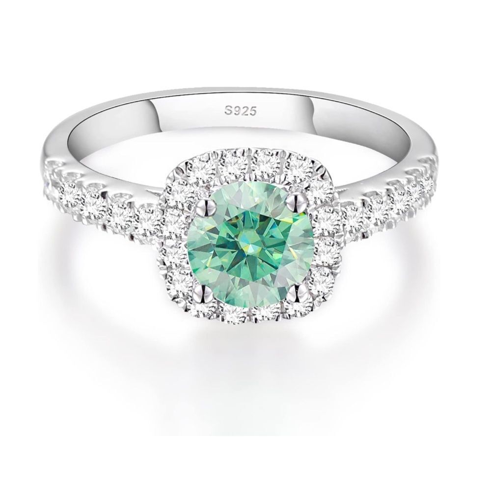 18k 925 Diamond Halo Ring
